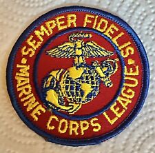 Vintage 3” Round Patch USMC Semper Fidels Marine Corp League Embroidered picture