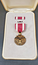 Older Meritorious Service Medal 3 Piece Set In Original Case Full Size