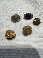 Assorted Military Pins And Pin Backs And Charm 5 Pieces.  Lot 184 picture