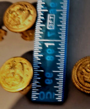 6 US Navy Brass Eagle and anchor dress cap screw back buttons 5/8