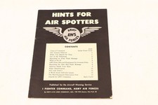 1940s WWII Air Spotter Hints AWS Army Air Force Vintage War Training Booklet