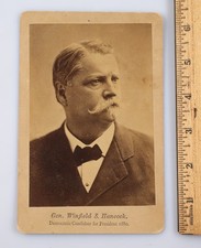 Vintage 1880 Cabinet Card Photo President Candidate General Winfield S. Hancock