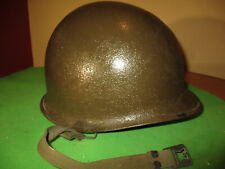 WWII M1 Helmet Front Seam Swivel Bail Loop McCord  w/Chin Strap & Original Paint picture