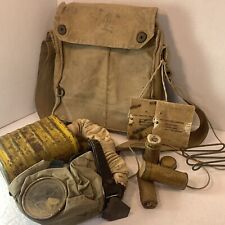 Original WW1 U.S. Army Soldiers Gas Mask w/Hose, Filter, Carry Case & More picture