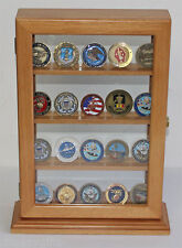 4 Shelves Military Challenge Coin Medal Thimble Display Stand Case with door picture