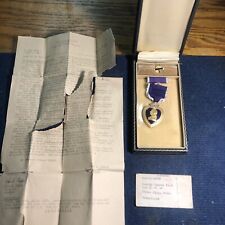 WWII Purple Heart Medal Lapel Pin in Coffin Case W/COA Papers + Name 4/23/1945 picture
