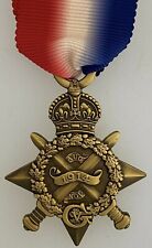 FINEST QUALITY Solid Bronze British WW1 1914 MONS STAR Medal. Full size w/ribbon picture