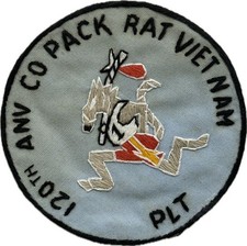 WARTIME US ARMY 120th AVIATION COMPANY RAT PACK VIETNAM PLATOON PATCH (924)