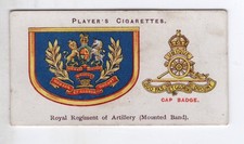 Players Drum Banners & Cap Badges 1924 #50 Royal Regiment of Artillery (Mounted)
