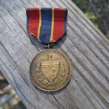  Vintage U.S. Army of Cuban Occupation Medal, Issued June 1915, SN 7852