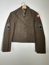 Vintage WWII US Army M1944 Ike Wool Field Jacket 34R Staff Sergeant 4th Service