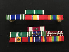$1.99 SHIP Vintage Military Ribbon Rack 2x USArmy Racks W/ 11  Total Ribbons picture