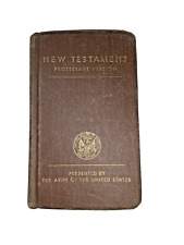 Vintage 1941 WWII US Army Pocket Bible New Testament Protestant Version picture