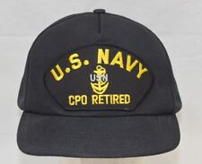 Vintage CPO RETIRED Embroidered Military Cap Hat MILITARIA U.S. NAVY Anchor picture