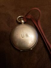 VINTAGE ORIGINAL WW2 US ARMY/AIR FORCE OFFICERS POCKET WATCH COMPASS WITTNAUER picture