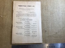 ORIGINAL 1901 DC PRESIDENT INAUGURAL PARADE MILITARY PARTICIPANT GUIDE BOOKLET