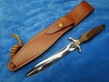 VINTAGE ORIGINAL GERBER MK2 PRESENTATION DAGGER ZEBRA WOOD HANDLE KNIFE & SHEATH