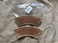 Original Afghan Iraq Wars British Royal Marines Commando Desert Shoulder Titles