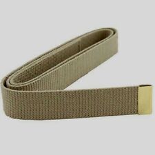 U.S MILITARY KHAKI HEAVY WEB BELT WITH BRASS PLATED TIP BELT ONLY USA MADE picture
