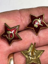 ww2 Soviet Russian red enamel cap stars, German made reparation