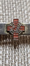 Vintage Balfour SPF Tie Clip Bar Red Cross World Map Emblem International Badge