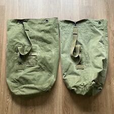 2 Vintage Vietnam Era Military Duffel Bag Rucksack Olive Green Heavy Duty Army picture