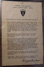 Rare Original WW2 Gen. Eisenhower D-Day Invasion Letter from Airborne D-DAY Vet picture