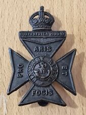 Original 11th London Finsbury Rifles  KC Blackened Brass Cap Badge With Slider picture