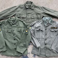 Lot Of 3 Vintage HBT Herringbone Utility Jacket 13 Star Button Shirts Sz 36R + picture