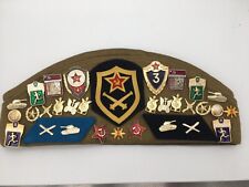 Rare Soviet Union Russian  Military Hat & Pins. USSR CCCP Badge Artillery Patch picture