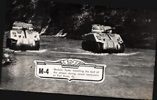 Rare M-4 Medium tanks Lithograph WWII Era Army USA Vintage 5x8 picture