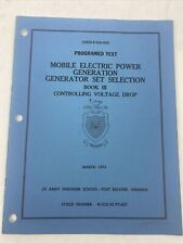 March 1973 US Army Engineer School Programed Text Mobile Electric Power Generato picture