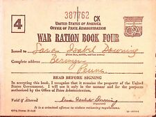 War Ration Book Four Berwyn PA Stamps Inside picture
