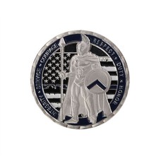 Law Enforcement Silver Coin Police Officer Badge Courage Brave Token Warrior NEW