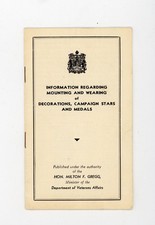 Vintage booklet INFORMATION REGARDING MOUNTING AND WEARING of DECORATIONS medals