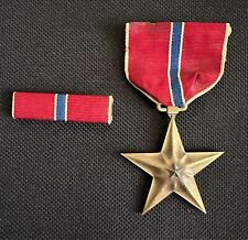 Original Vintage U.S. Army Bronze Star Medal & Ribbon Bar picture