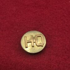 WWII/2 US Army enlisted HQ Headquarters screw-back unmarked collar brass picture