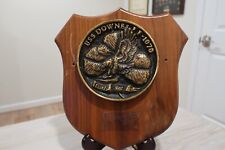USS Downes FF 1070 Brass & Wood Plaque 1970s picture