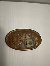 Civil War Confederate CS Southern Rebel Bullet Struck Miracle Belt Plate Buckle  picture