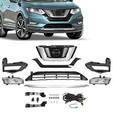 Front Upper Lower Grille Assembly Fog light Kit For Nissan Rogue 2017-2020 picture