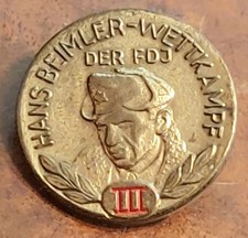DDR EAST GERMAN HANS BEIMLER WETTKAMPF YOUTH FDJ AWARD BADGE GERMANY GDR PIN