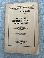 WW1 Manual - Note(s) on the Construction of Deep Gallery Shelters - 1918 FRANCE picture