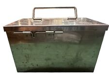 Vintage Heavy Military Steel Metal Box Case CADUCEUS Medicine First Aid War picture