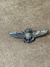 1920S NAVY/USMC NAVAL AVIATOR OBSERVER / PILOT WINGS STERLING SILVER Gilt AMICO