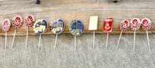 GROUP 11 EACH VINTAGE EAST GERMANY GERMAN DDR GST MILITARY COMMUNIST STICK PINS