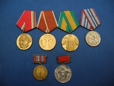 Vintage lot 6 Bulgarian military merits jubilee medals