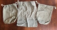 Lot of 3 Vintage Army Cloth Canvas Bags Green picture