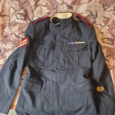 Vintage British Army No1 Blue Other Ranks Jacket 2002 Pattern Red Pipe Epaulette