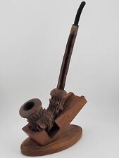 Rare Civil War Hand Carved Pipe W Stand By Union Soldier . Rose Stems & Thorns.  picture