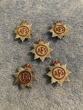 VINTAGE AFS J PINCHES AUXILIARY FIRE SERVICE METAL BADGE EMBLEM BUTTON COVER LOT